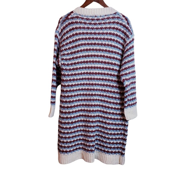 Striped Knit Open Front Cardigan - Picture 3 of 12